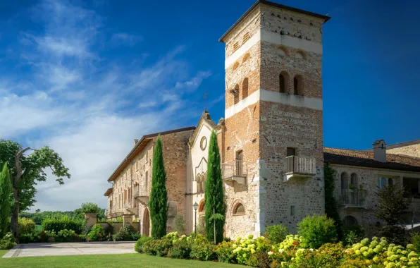 Wallpaper the sky, Italy, temple, Italy, Temples, Monastery Of San Vigilio