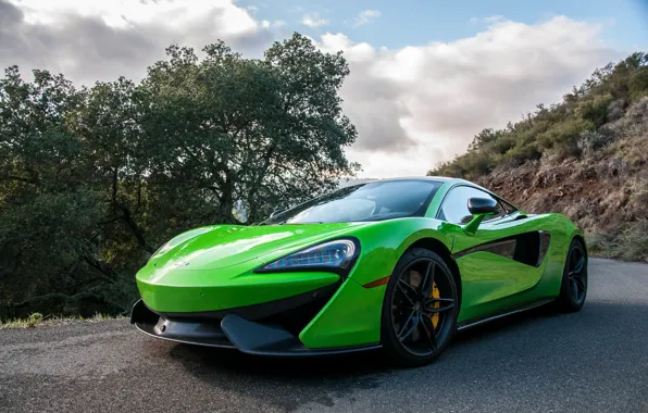 Green, Mclaren, 570s, Super car