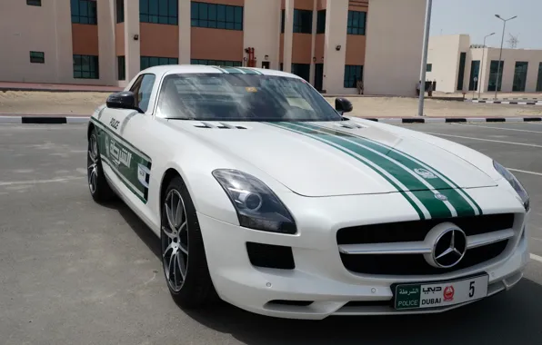 Picture mercedes, police, sls, amg, dubai