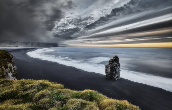 Picture sea, shore, Iceland