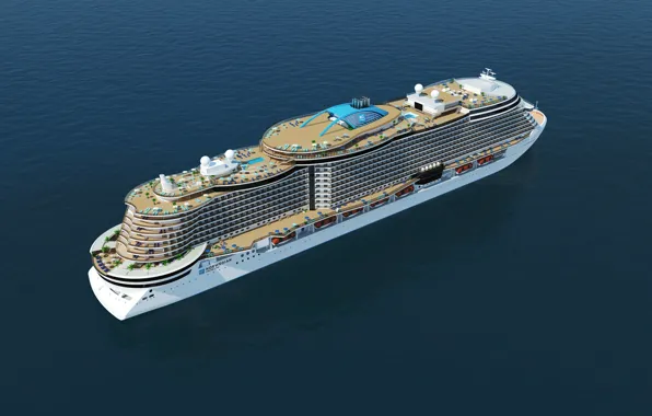 The ocean, Sea, The ship, The view from the top, Rendering, Norwegian, Passenger ship, Passenger …