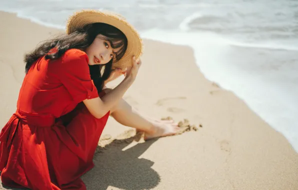 Wallpaper sea, summer, girl