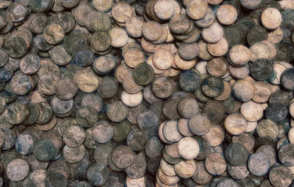 Background, coins, a lot