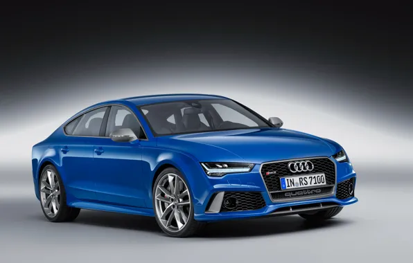 Blue, Audi, Audi, RS 7, sign