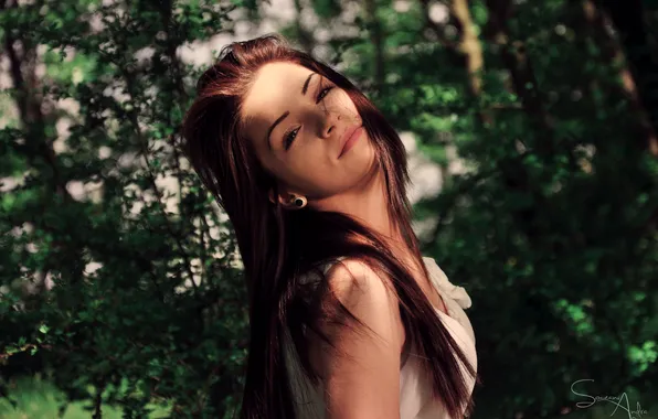 Summer, girl, smile, hair