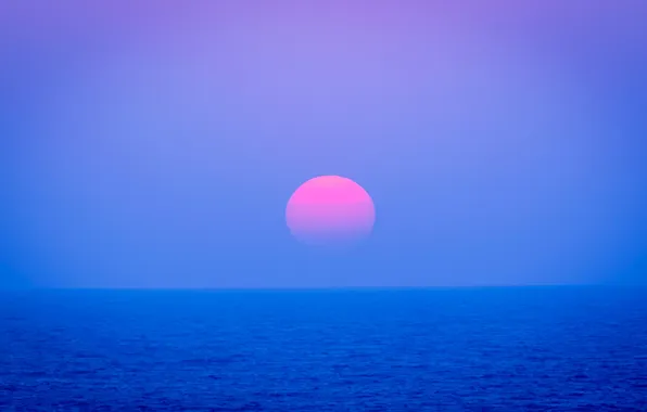Sea, the sky, the sun, sunset