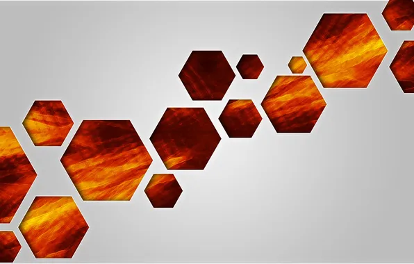 Picture background, fire, hexagon