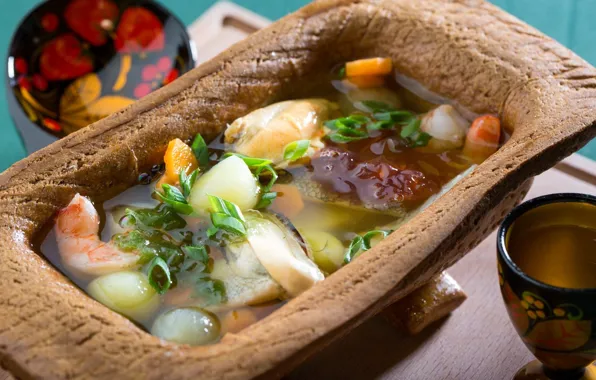 Fish, soup, ear