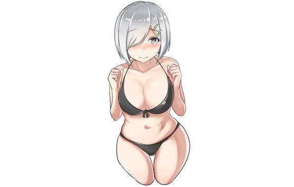 Girl, sexy, cleavage, boobs, anime, beautiful, short hair, pretty