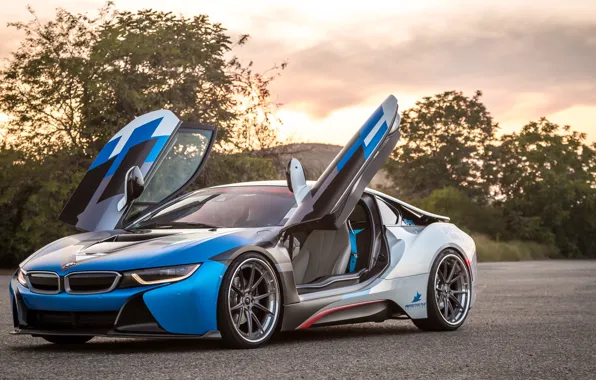 Car, bmw, white, blue