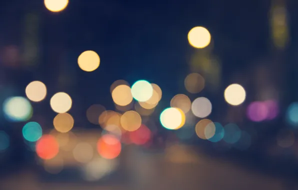 Picture flowers, night, the city, lights, bokeh