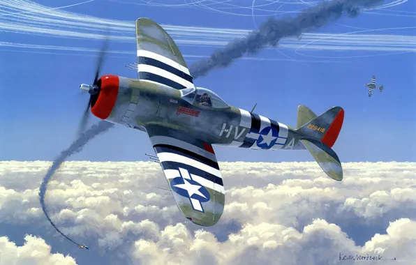 Picture aircraft, war, art, airplane, painting, aviation, drawing, ww2