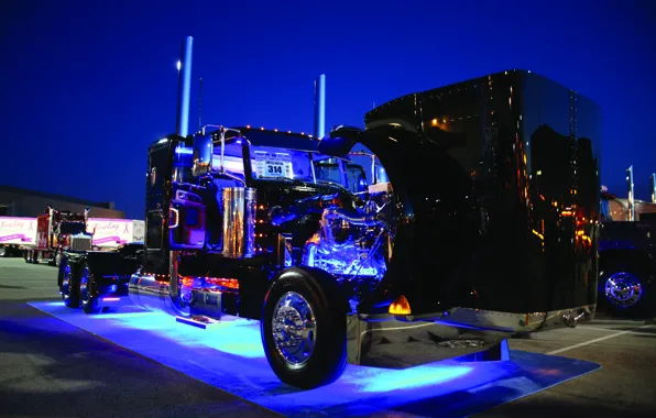 Cabin, motor, truck, peterbilt
