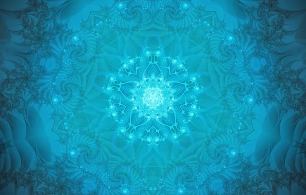 Abstraction, background, blue, pattern, star, round, fractal, ornament