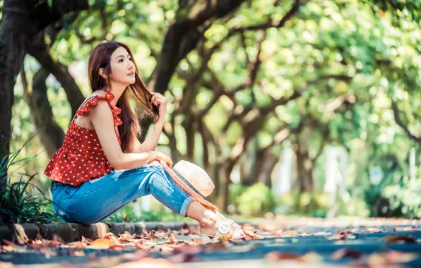 Picture girl, street, Asian