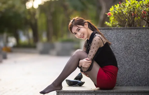Girl, smile, Asian