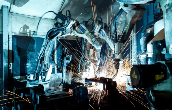 Precision, machine, sparks, robotics, welder