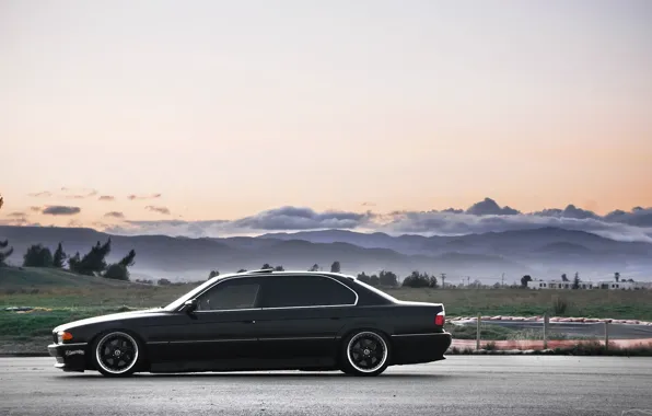 Dylan Leff, seven, drives, road, bmw 740, e38, Boomer, tuning