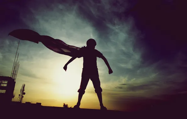 Picture dream, superman, boy, amazing, hero, childhood, superstitious, super hero