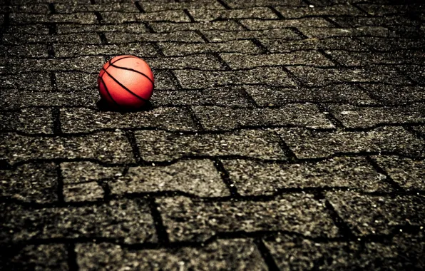 The ball, basketball, BACKGROUND, SURFACE, TILE, SPORT, PAVERS