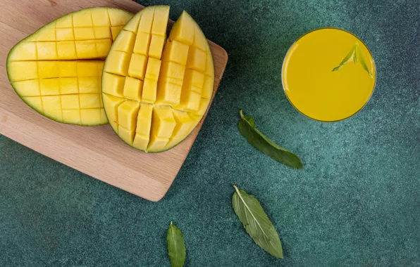 Cubes, fruit, mango