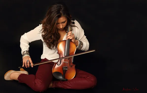 Girl, music, violin