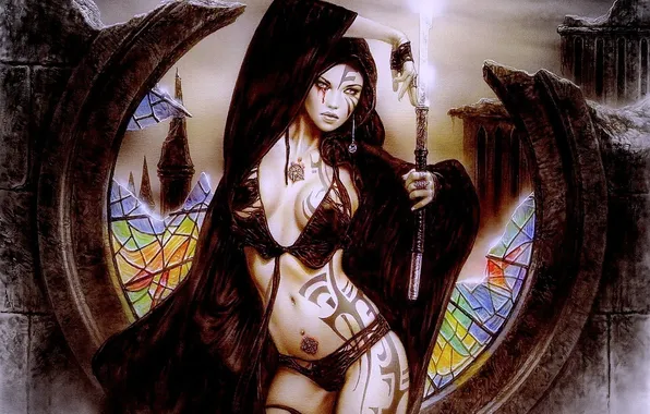 Picture Girl, Fantasy, Luis Royo, Warrior