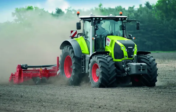 Picture earth, dust, tractor, Claas, Axion 800