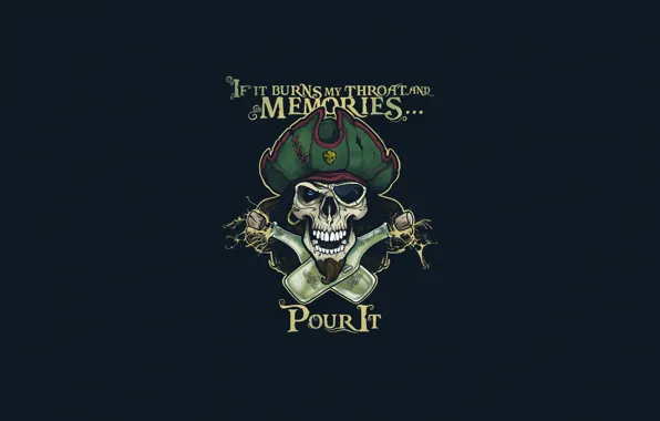 Minimalism, Figure, Skull, Bottle, Background, Pirate, Art, Art