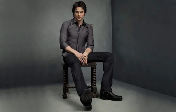 Room, chair, shoes, angle, the vampire diaries, ian somerhalder, the vampire diaries, Ian somerhalder
