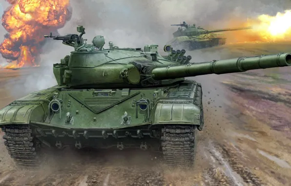 Picture the main battle tank of the USSR, Uralvagonzavod, T-72B