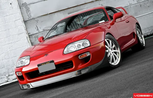 Wallpaper Red, Toyota, Supra, Vossen, Wheels images for desktop ...