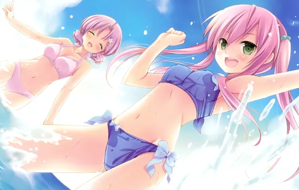 Picture sea, summer, girl, cafe sourire