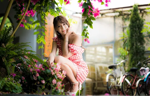 Girl, smile, Asian, cutie