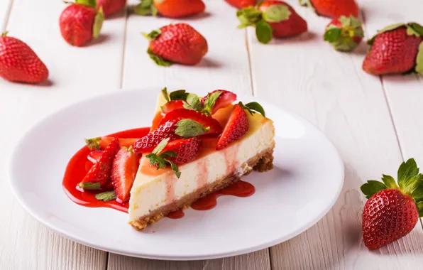 Berries, strawberry, dessert, cakes, cheesecake, strawberry
