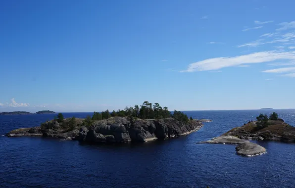 Sea, the sky, lake, island, sky, sea, island
