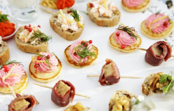 Cake, cakes, canapés, canapes