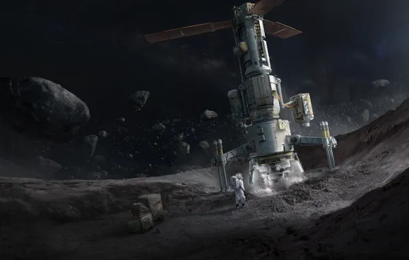 Picture space, Concept Art, Science Fiction, Asteroid