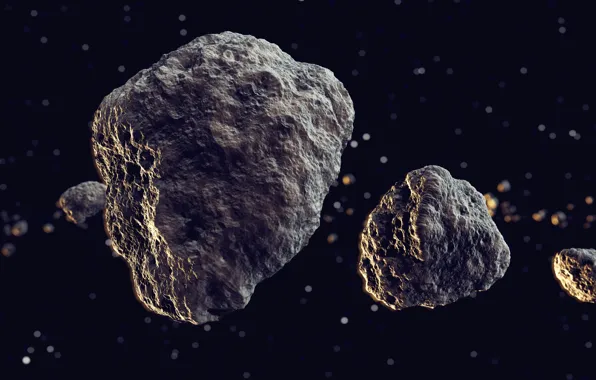 Space, universe, rocks, meteors