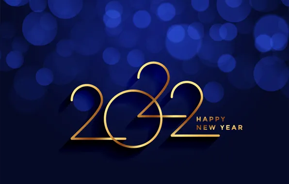 Gold, figures, New year, golden, new year, happy, blue background, blue