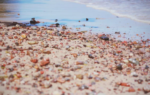 Sand, beach, pebbles, stones, different