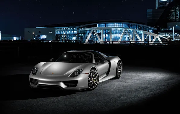 Auto, Night, Porsche, Machine, Grey, Car, 918, Rendering