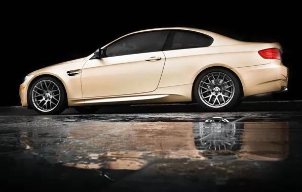 Picture reflection, rain, bmw, BMW, puddle, profile, beige, e92