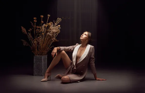 Girl, dress, beautiful, pretty, Brown-haired