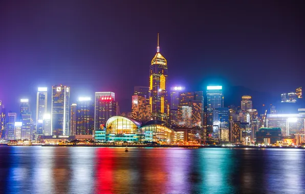 Night, the city, lights