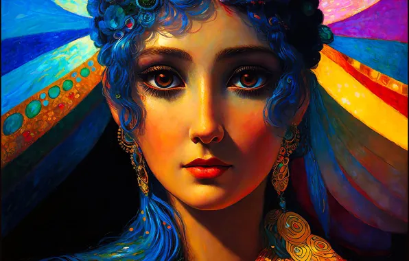 Look, girl, portrait, AI art, neural network