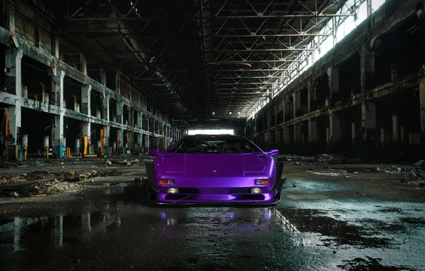 Auto, Lamborghini, Machine, Car, Purple, Car, Render, Diablo