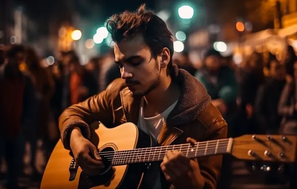 Light, night, the city, lights, music, people, street, the game