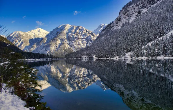 Picture mountains, lake, reflection, Austria, Alps, Austria, Alps, Tyrol