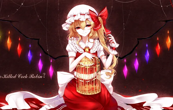 Look, girl, art, crystals, thread, Touhou, Touhou, Touhou